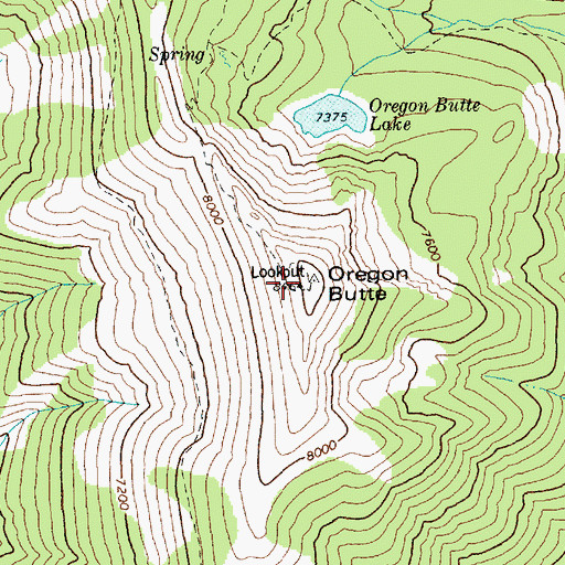 Topographic Map of Oregon Butte, ID
