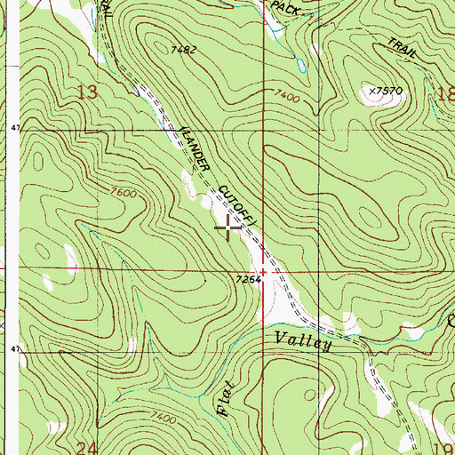 Topographic Map of Oregon Trail - Lander Cutoff, ID
