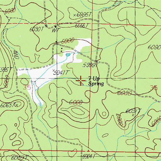Topographic Map of Seven Up Spring, AZ