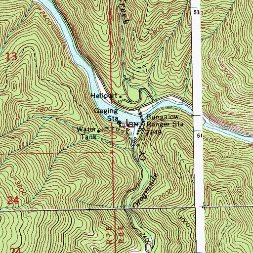 Topographic Map of Orogrande Creek, ID