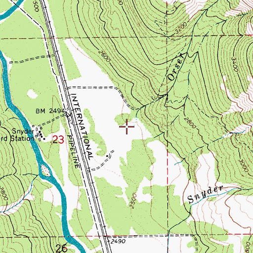 Topographic Map of Orser Creek, ID