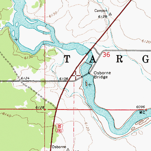 Topographic Map of Osborne Bridge, ID