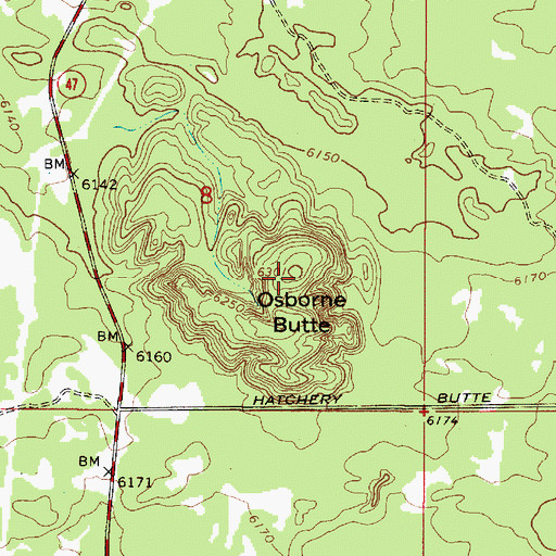 Topographic Map of Osborne Butte, ID