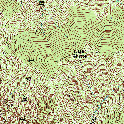 Topographic Map of Otter Butte, ID