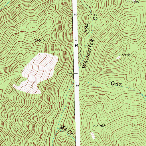 Topographic Map of Our Creek, ID