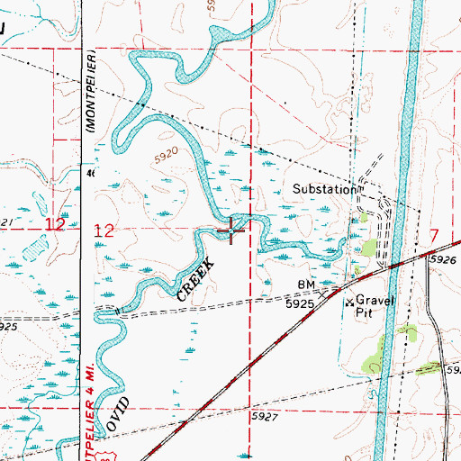 Topographic Map of Ovid Creek, ID