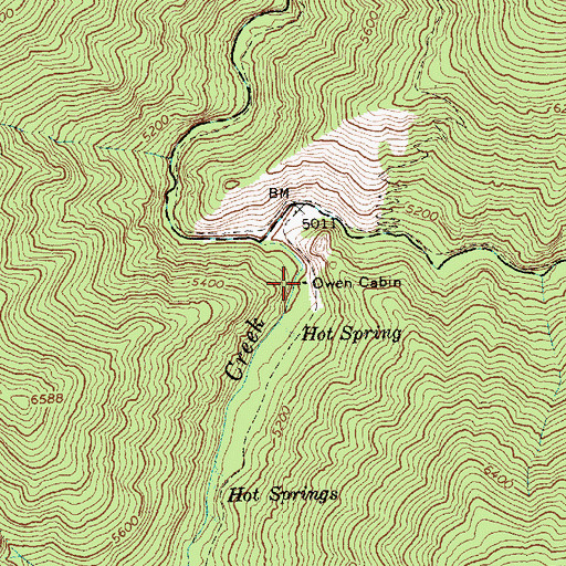 Topographic Map of Owen Cabin, ID