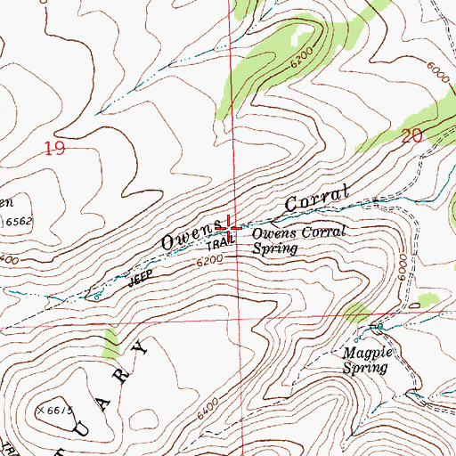 Topographic Map of Owens Corral Spring, ID