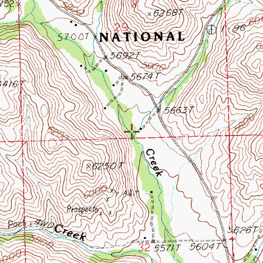 Topographic Map of Owens Creek, ID