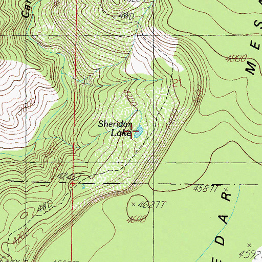 Topographic Map of Sheridan Lake, AZ