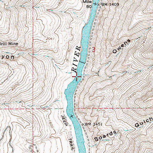 Topographic Map of Owens Gulch, ID