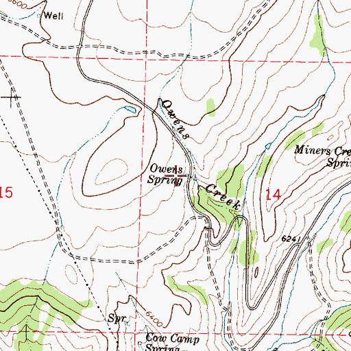 Topographic Map of Owens Spring, ID