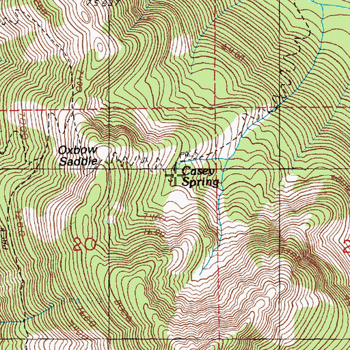 Topographic Map of Oxbow Saddle, ID