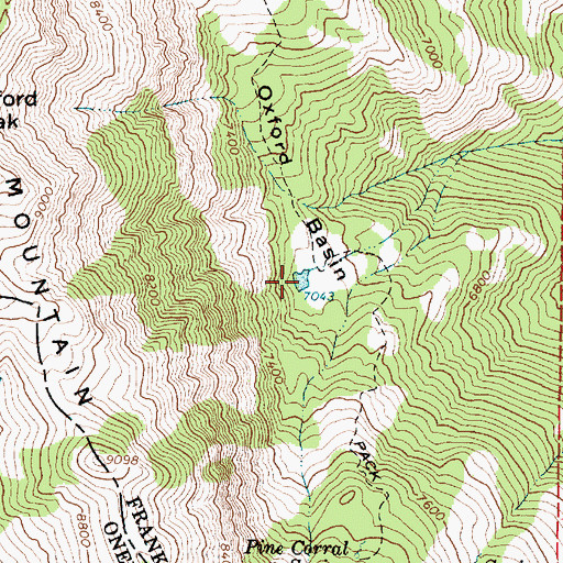 Topographic Map of Oxford Basin, ID