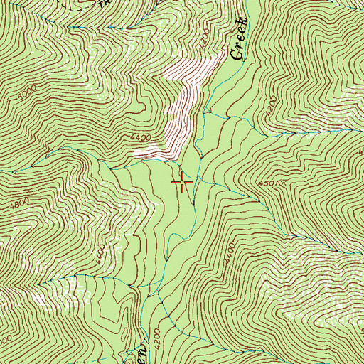 Topographic Map of Pack Creek, ID