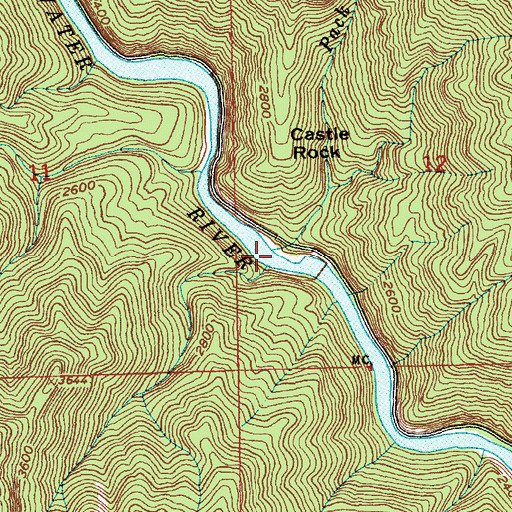 Topographic Map of Pack Creek, ID