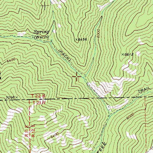 Topographic Map of Pack Horse Creek, ID