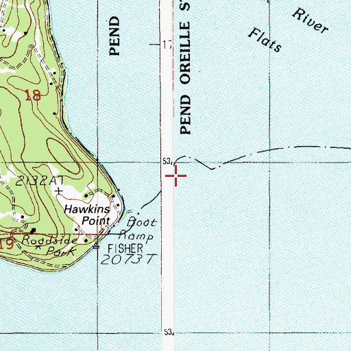 Topographic Map of Pack River, ID