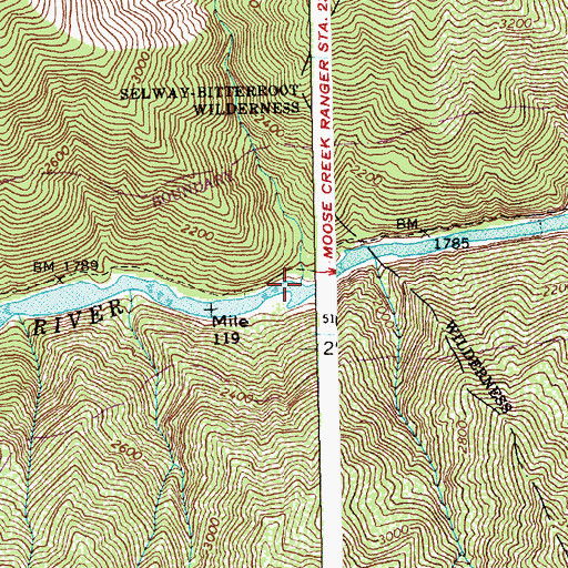 Topographic Map of Packer Creek, ID