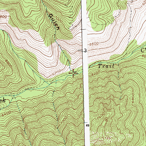 Topographic Map of Packer Gulch, ID