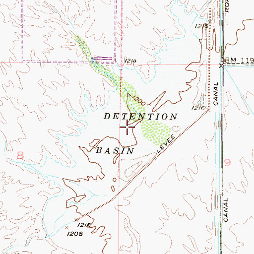 Topographic Map of Detention Basin, AZ