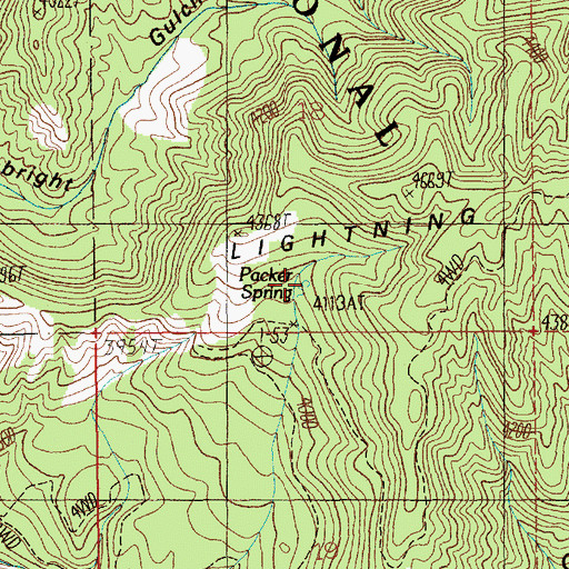 Topographic Map of Packer Spring, ID
