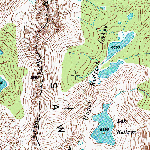 Topographic Map of Packrat Lake, ID