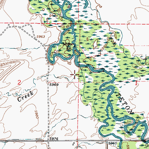 Topographic Map of Packsaddle Creek, ID