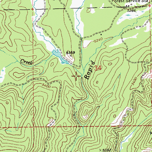 Topographic Map of Paddy Creek, ID
