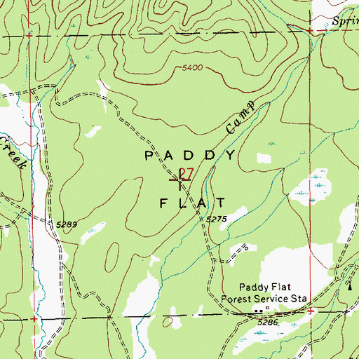 Topographic Map of Paddy Flat, ID