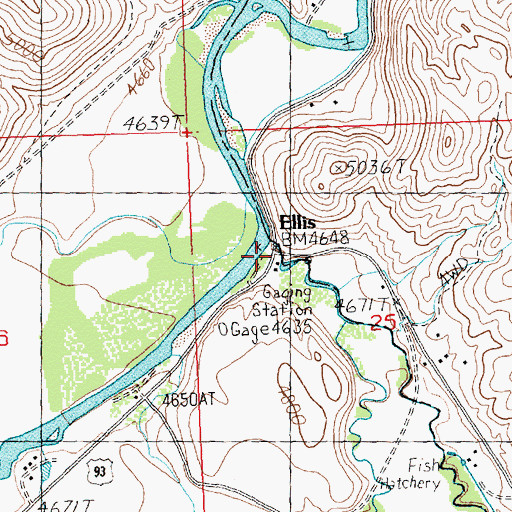 Topographic Map of Pahsimeroi River, ID