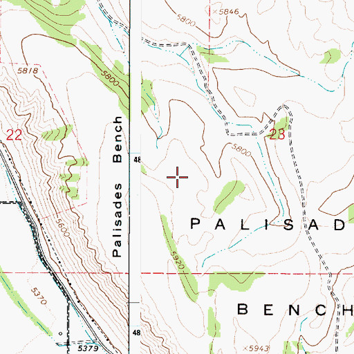 Topographic Map of Palisades Bench, ID