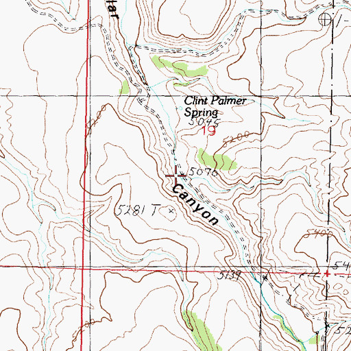 Topographic Map of Palmer Canyon, ID