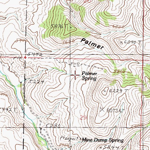 Topographic Map of Palmer Spring, ID