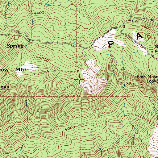Topographic Map of Palouse Range, ID