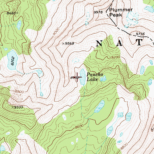 Topographic Map of Pancho Lake, ID