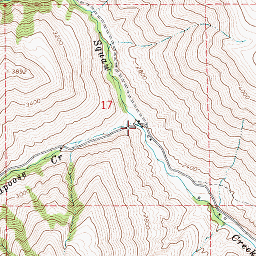 Topographic Map of Papoose Creek, ID