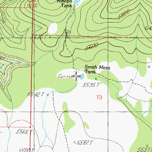 Topographic Map of Smith Mesa Tank, AZ