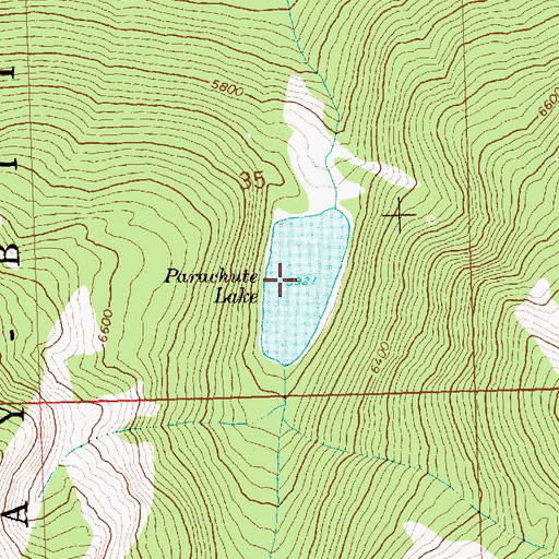 Topographic Map of Parachute Lake, ID