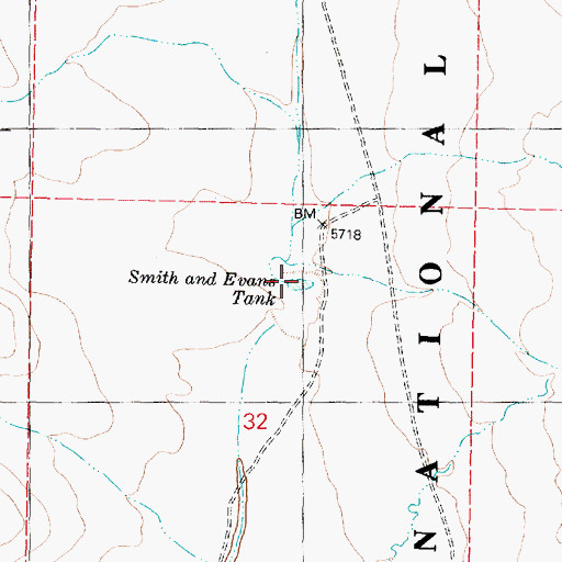 Topographic Map of Smith and Evans Tank, AZ