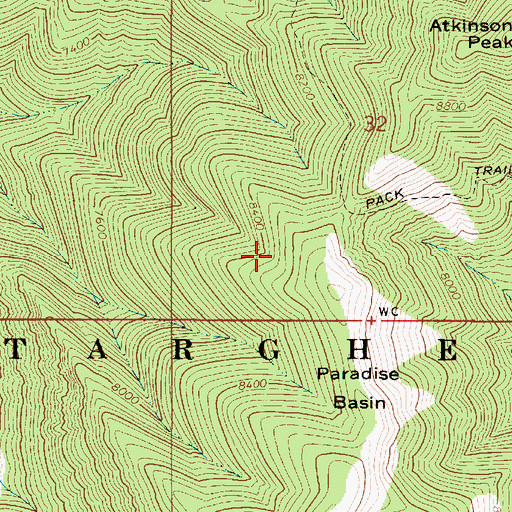 Topographic Map of Paradise Basin, ID