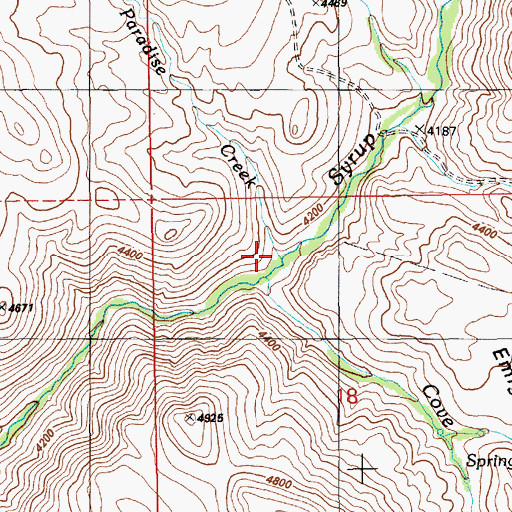 Topographic Map of Paradise Creek, ID