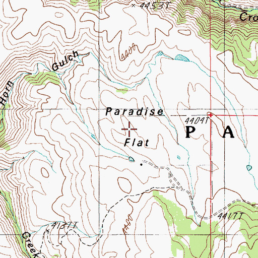Topographic Map of Paradise Flat, ID