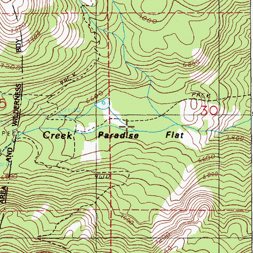 Topographic Map of Paradise Flat, ID