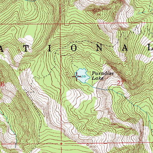 Topographic Map of Paradise Lake, ID