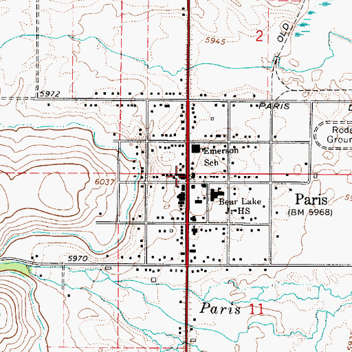 Topographic Map of Paris, ID