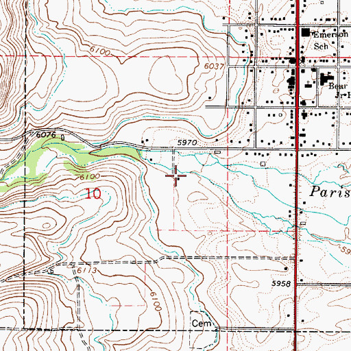 Topographic Map of Paris Canyon, ID