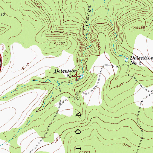 Topographic Map of Detention Number One, AZ