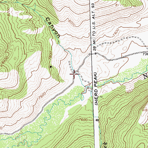 Topographic Map of Park Canyon, ID