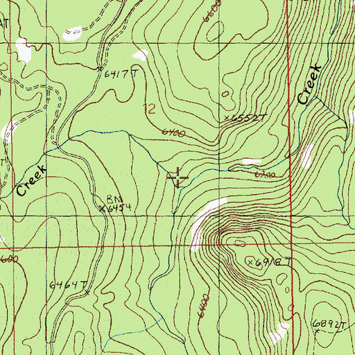 Topographic Map of Park Creek, ID